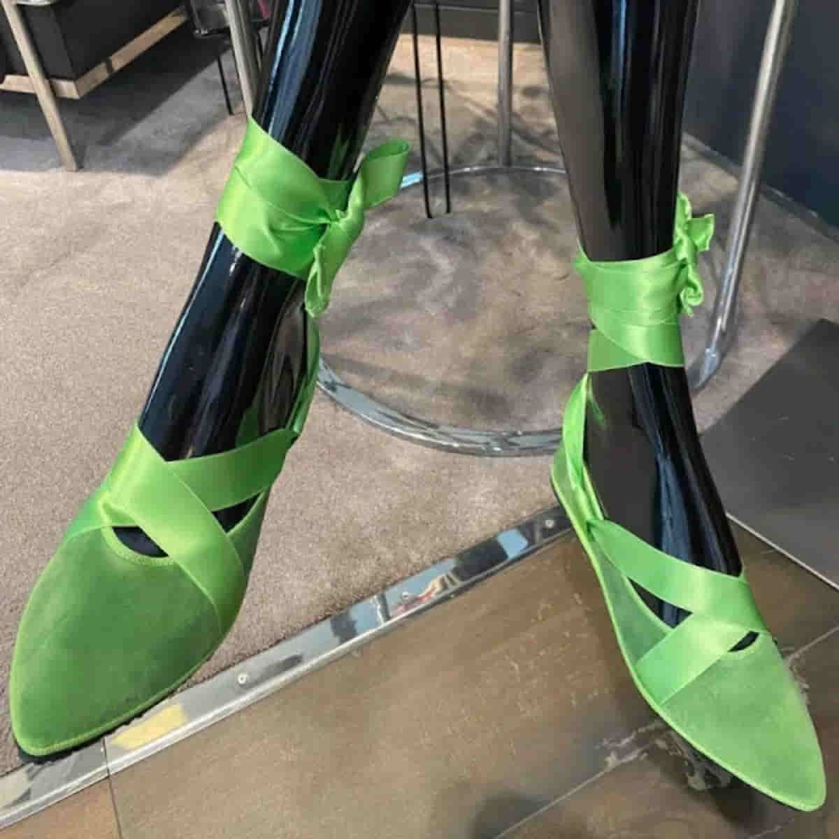 bailarinas terciopelo verde frente outfit