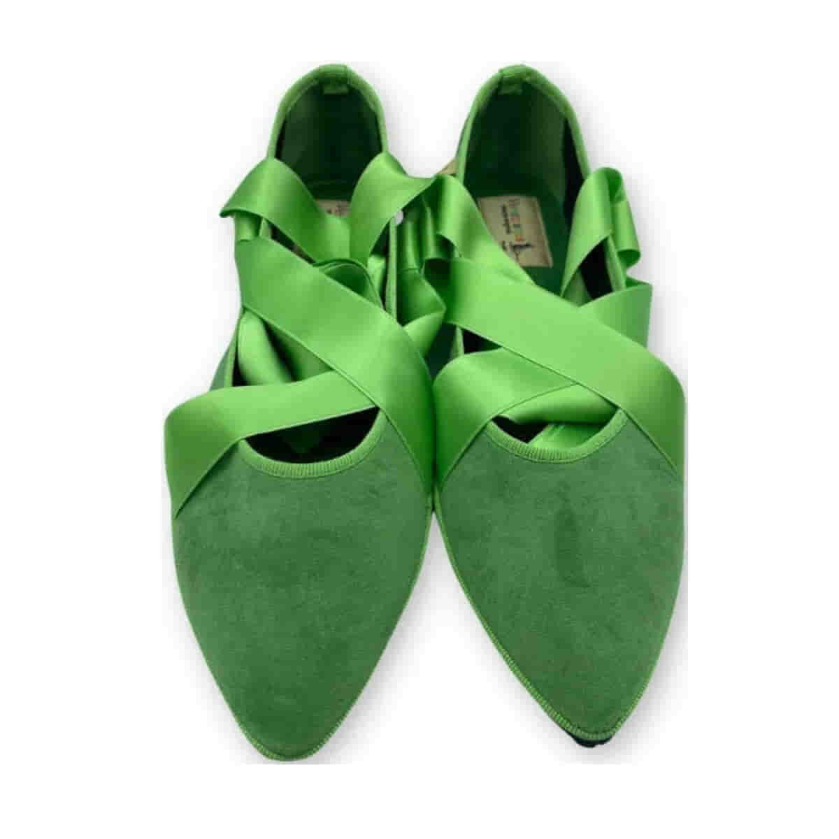 bailarinas terciopelo verde frente