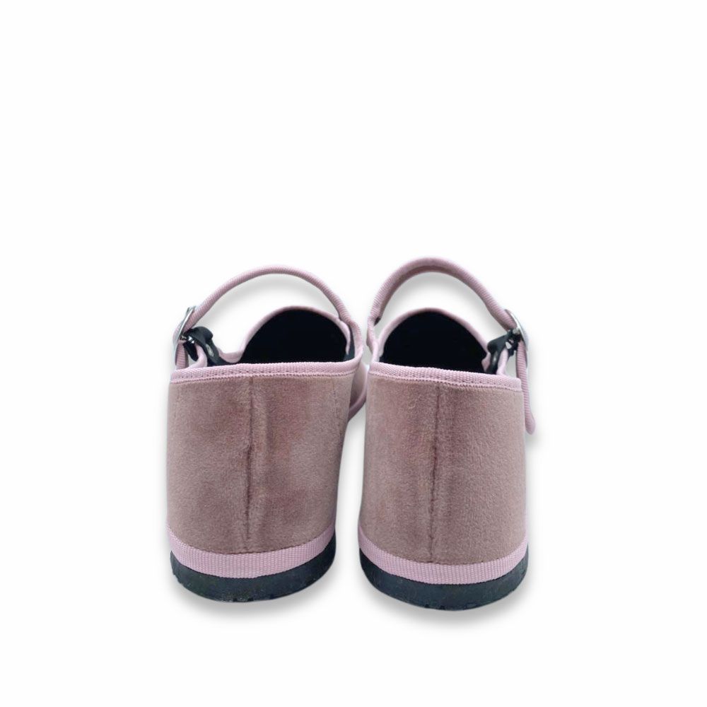 Trasera merceditas terciopelo rosa palo de Venezianas. Carmen Shoes. Zapatería online. Torrelavega.