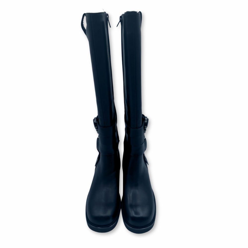 Botas altas Coz Data negras de estilo motera de la nueva colección de Elvio Zanon.
