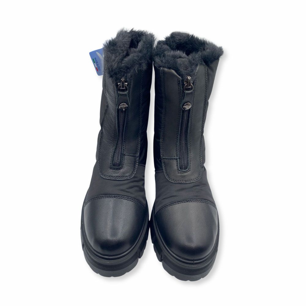 Botas negras tipo nieve con forro interior de pelo y cierre con cremallera de Imac para mujer.