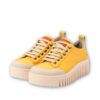 Costado zapatillas plataforma Brighton nylon amarillo de Art. Zapatillas Brighton con plataforma en nylon amarillo y suela de goma rayada blanca de la nueva colección de Art.