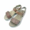 Sandalias piel y brillos con cierre de velcro, súper ligeras y cómodas para mujer de Imac.