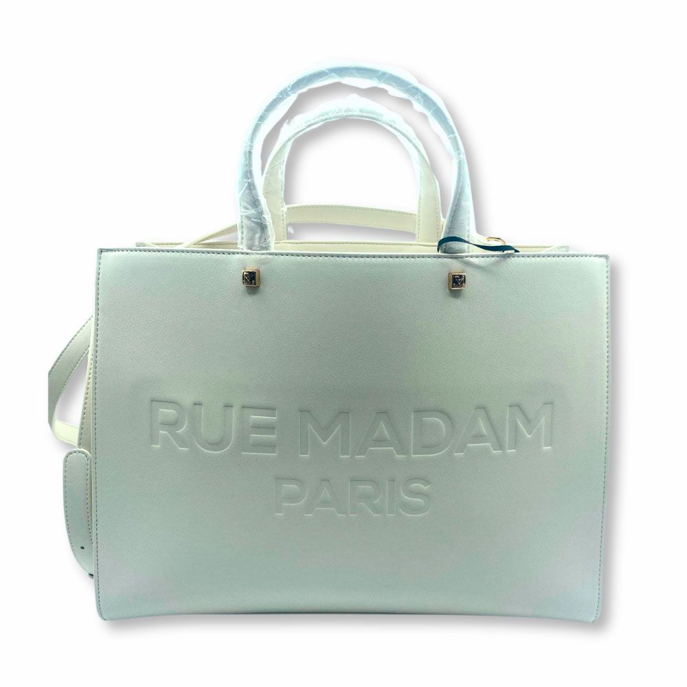 Bolso tote en eco piel color blanco de la nueva colección de Rue Madam París.
