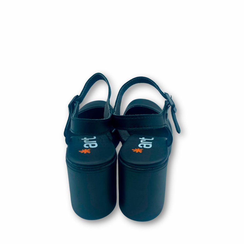 Zapatos destalonados negros con plataforma y tacón bloque de la nueva colección para mujer de Art.