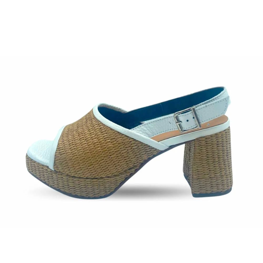 Sandalias rafia & blanco