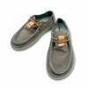 Costado mocasines casual Kwahu grises de piel para hombre de Satorisan. Mocasines casual Kwahu de piel color gris de Satorisan para hombre.