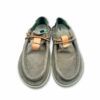 Frente mocasines casual Kwahu grises de piel para hombre de Satorisan. Mocasines casual Kwahu de piel color gris de Satorisan para hombre.