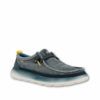 Mocasines de tejido azul con cordones y suela de goma ligera de Jeep para hombre.