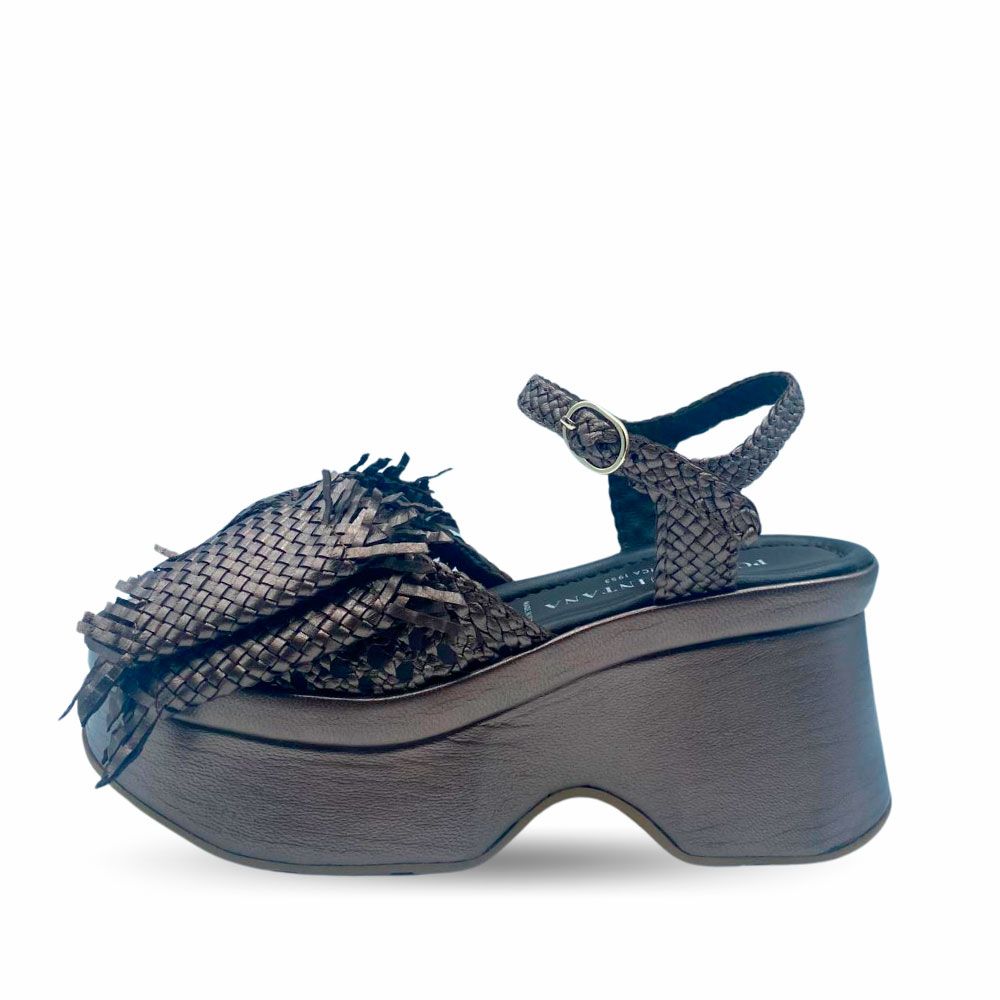 Sandalias plataforma Lille Metal Express en color marrón metalizado de Pons Quintana.