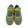 Zapatillas deportivas para hombre en nylon color verde con refuerzos de ecopiel color cuero y mostaza de Jeep.
