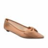 Zapatos de salón color nude con rejilla transparencia y lazada en el empeine de Venezianas.