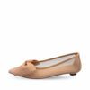 Zapatos de salón color nude con rejilla transparencia y lazada en el empeine de Venezianas.