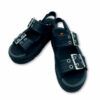 Sandalias negras con doble hebilla y plataforma de Art.