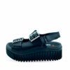 Sandalias negras con doble hebilla y plataforma de Art.