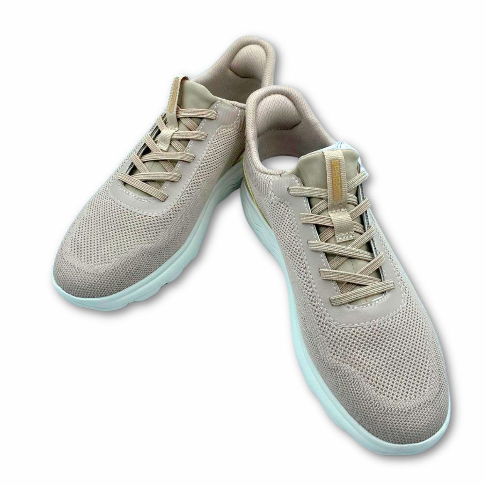 Zapatillas deportivas Spherica plus camel con dorado y tecnología slip on para mujer de Geox.