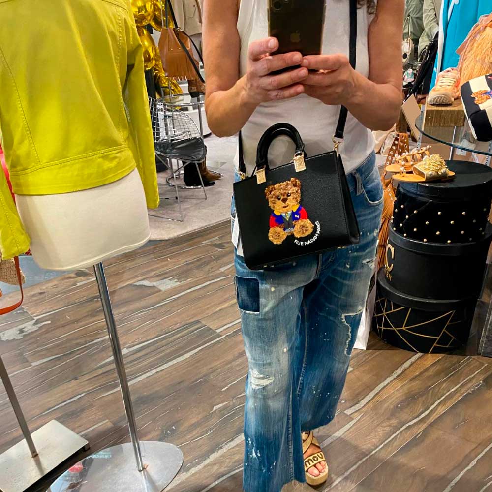 Bolso Marvin mini tote color negro de la nueva colección de Rue Madam París.