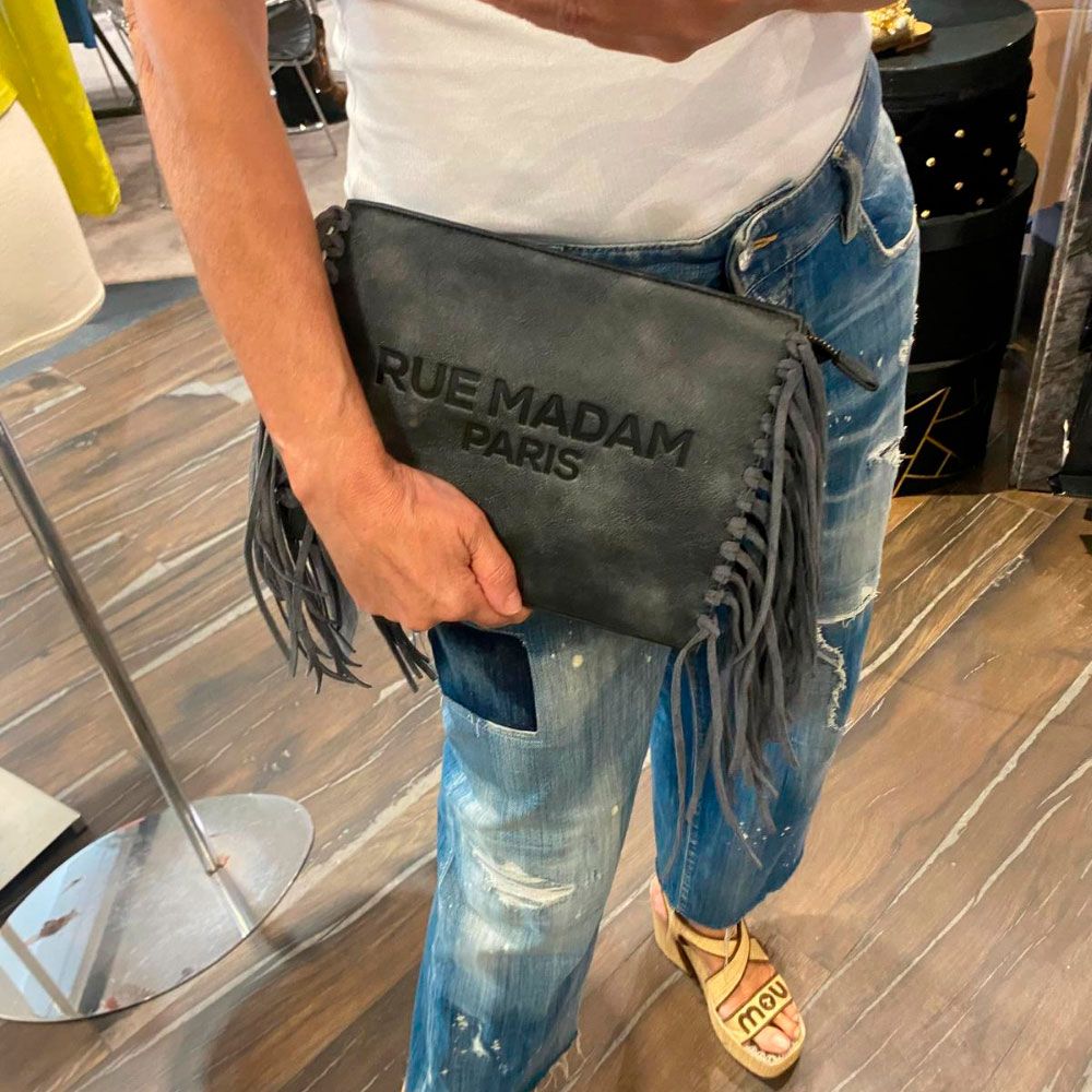 Bolso Texas Clutch vintage black nueva colección de Rue Madam París en Carmen Shoes Torrelavega.