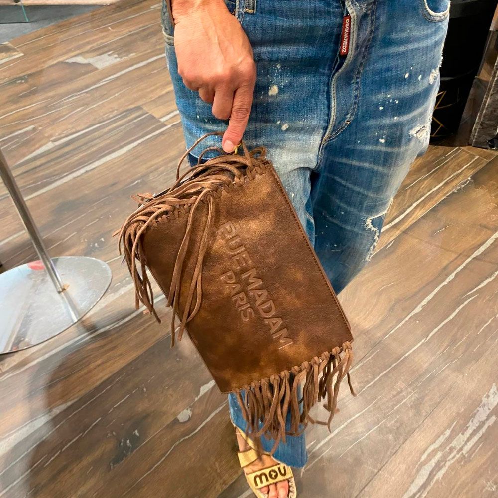 Bolso Texas Clutch vintage brown nueva colección de Rue Madam París en Carmen Shoes Torrelavega.