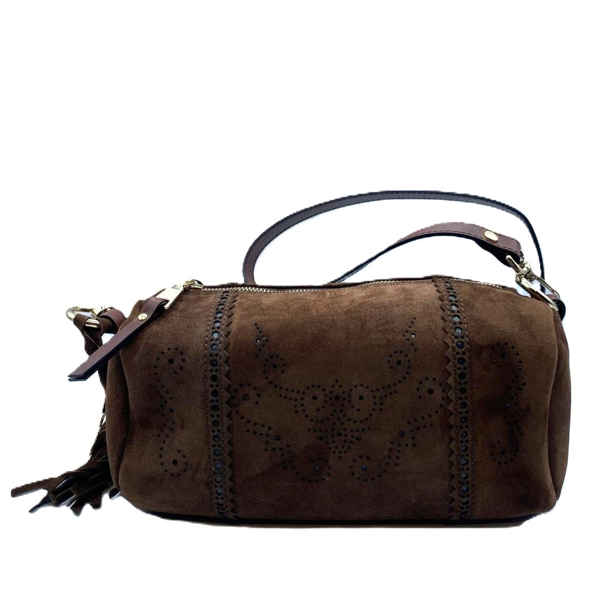Bolso de ante en puntos - Marrón 068