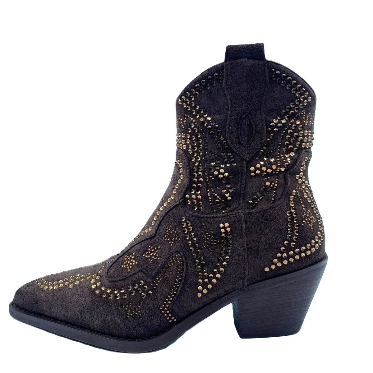 Botin campero con brillantes 044