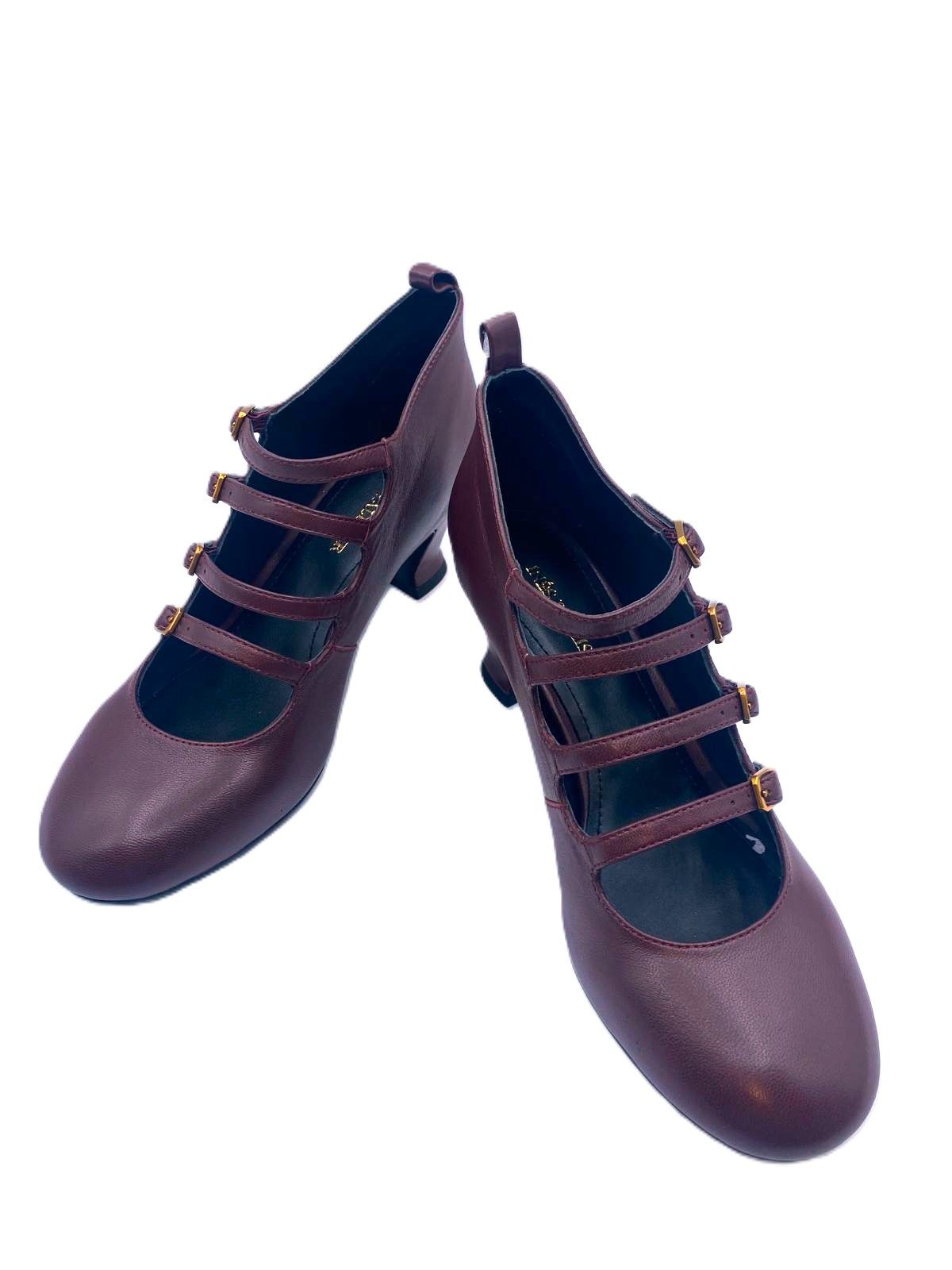 Zapato de 4 hebillas - Burdeos 082