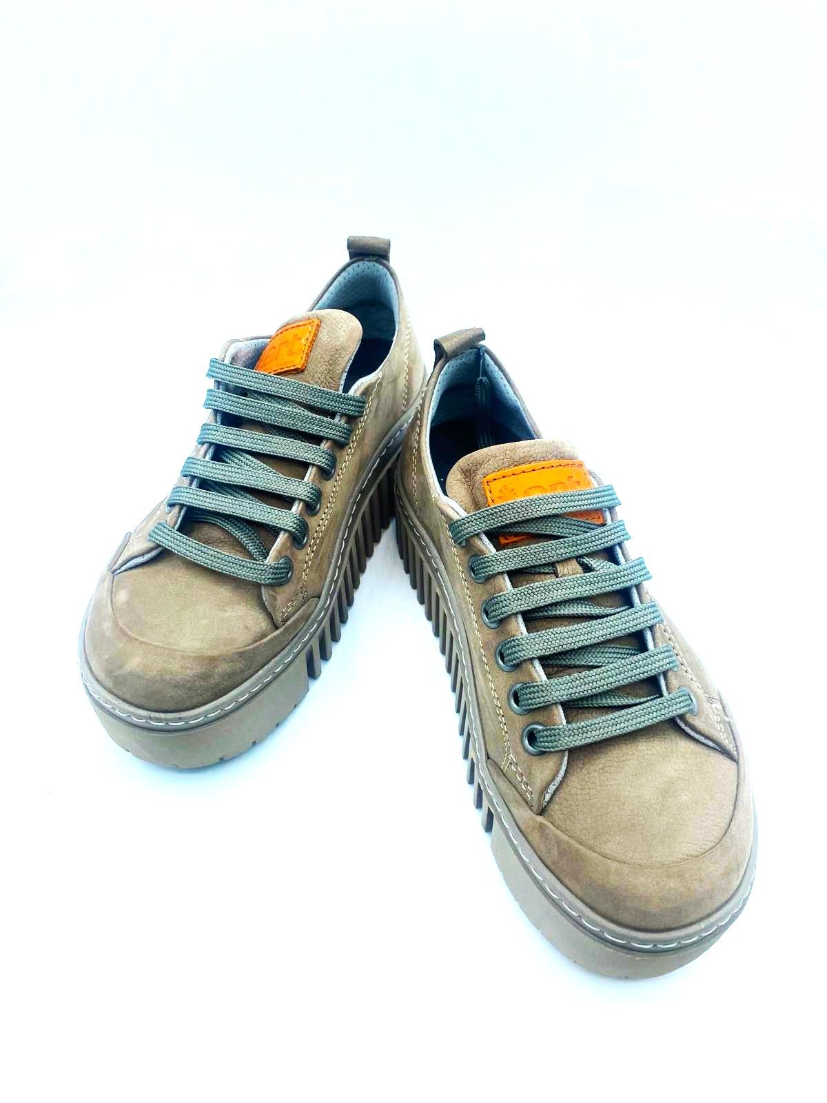 Zapato de cordón en piel nobuck - amberes taupe 0005