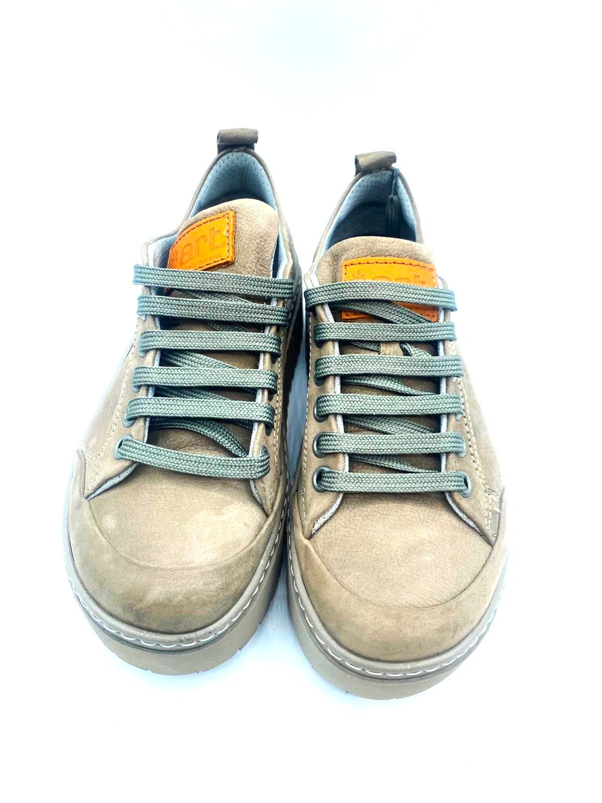 Zapato de cordón en piel nobuck - amberes taupe 0007