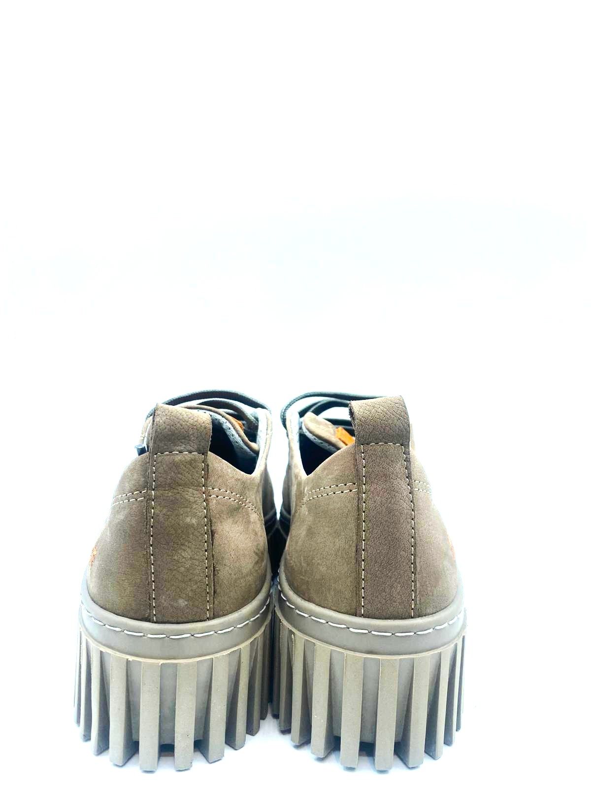 Zapato de cordón en piel nobuck - amberes taupe 0008