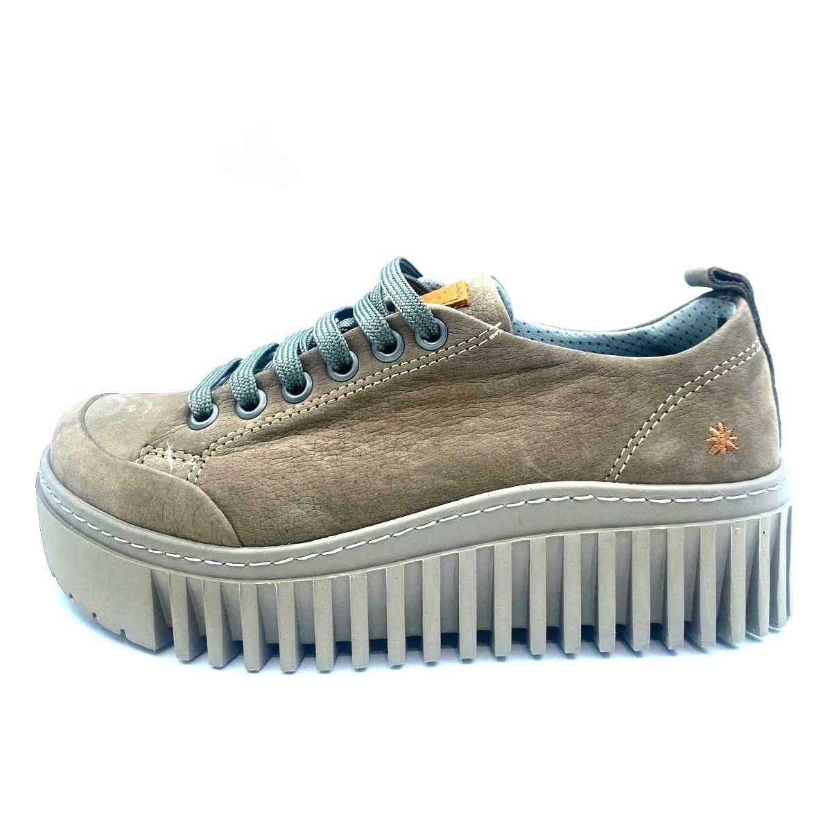Zapato de cordón en piel nobuck - amberes taupe 0010