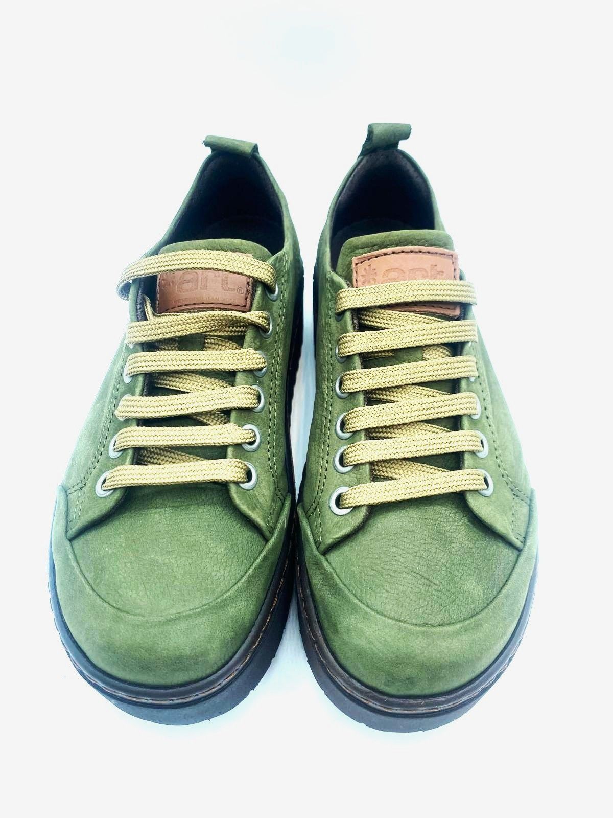 Zapato de cordón en piel nobuck - verde 0004