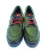 Zapato en cordon rojo con piel de nobuck - verde 0012