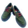 Zapato en cordon rojo con piel de nobuck - verde 0013