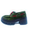 Zapato en cordon rojo con piel de nobuck - verde 0015