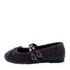 Zapato plano en terciopelo con doble hebilla - Marrón 052