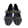 Zapato plano en terciopelo con doble hebilla- Marrón 055