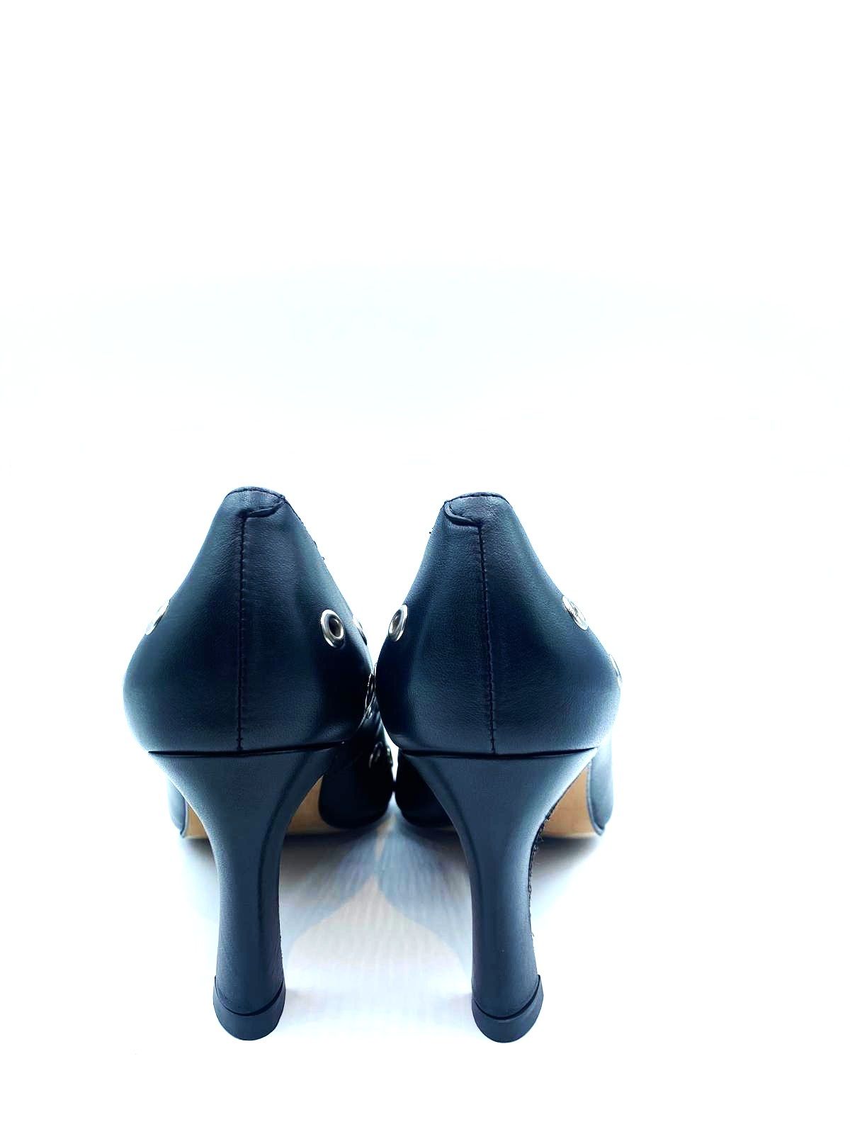 Zapatos tacón alto - Angel Halarcon negro con tachuelas en dorado 019