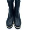 Bota de cuña con adorno beige - Negro 0033