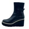 Bota de cuña con adorno beige - Negro 0034