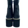 Bota de cuña con adorno beige - Negro 0035