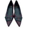 Zapato de salon tacon bajo burdeos 0007