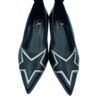 Zapato de salón tacón medio negro con estrella 0010