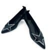 Zapato de salón tacón medio negro con estrella 0011