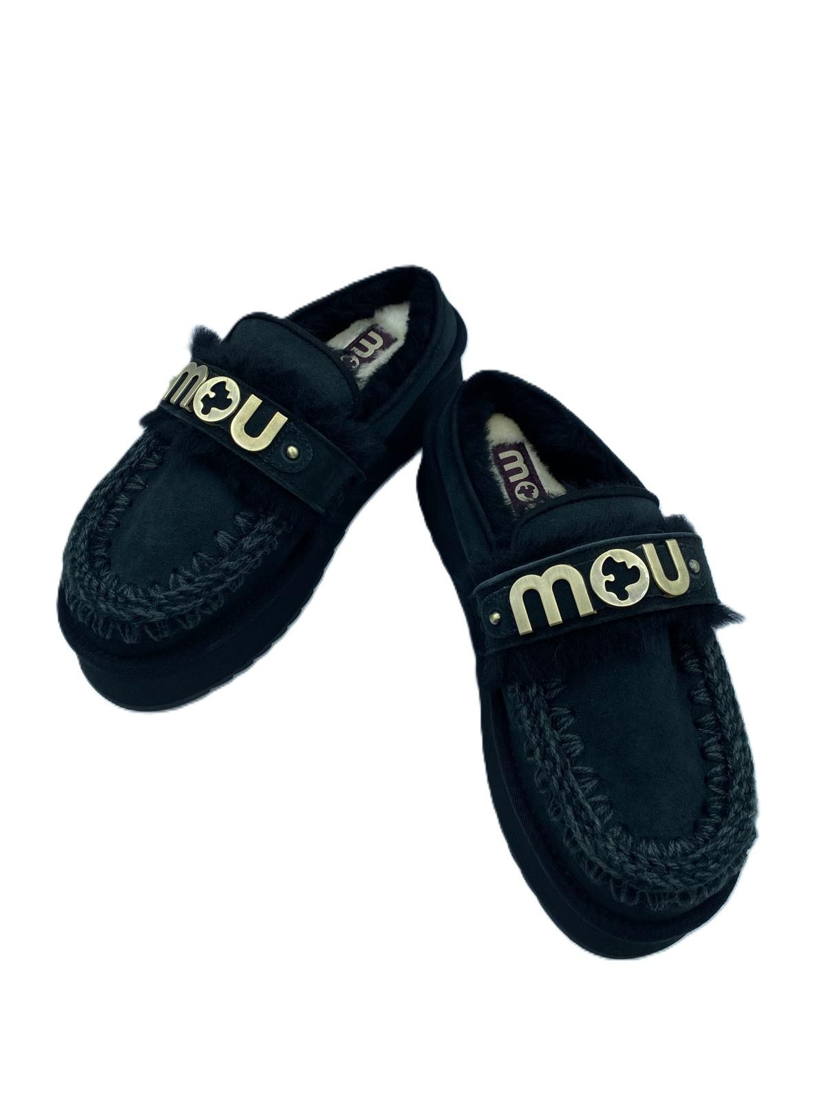 Zueco con plataforma - negro 0001