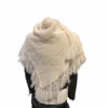 Chal de alpaca y seda hecho a mano trasero . blanco Chal de alpaca y seda hecho a mano trasero . blanco