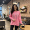 Outfit mujer Sudadera temporada para mujer en rosa con brillos
