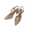 Zapato bicolor en blanco y nude JONI perfil