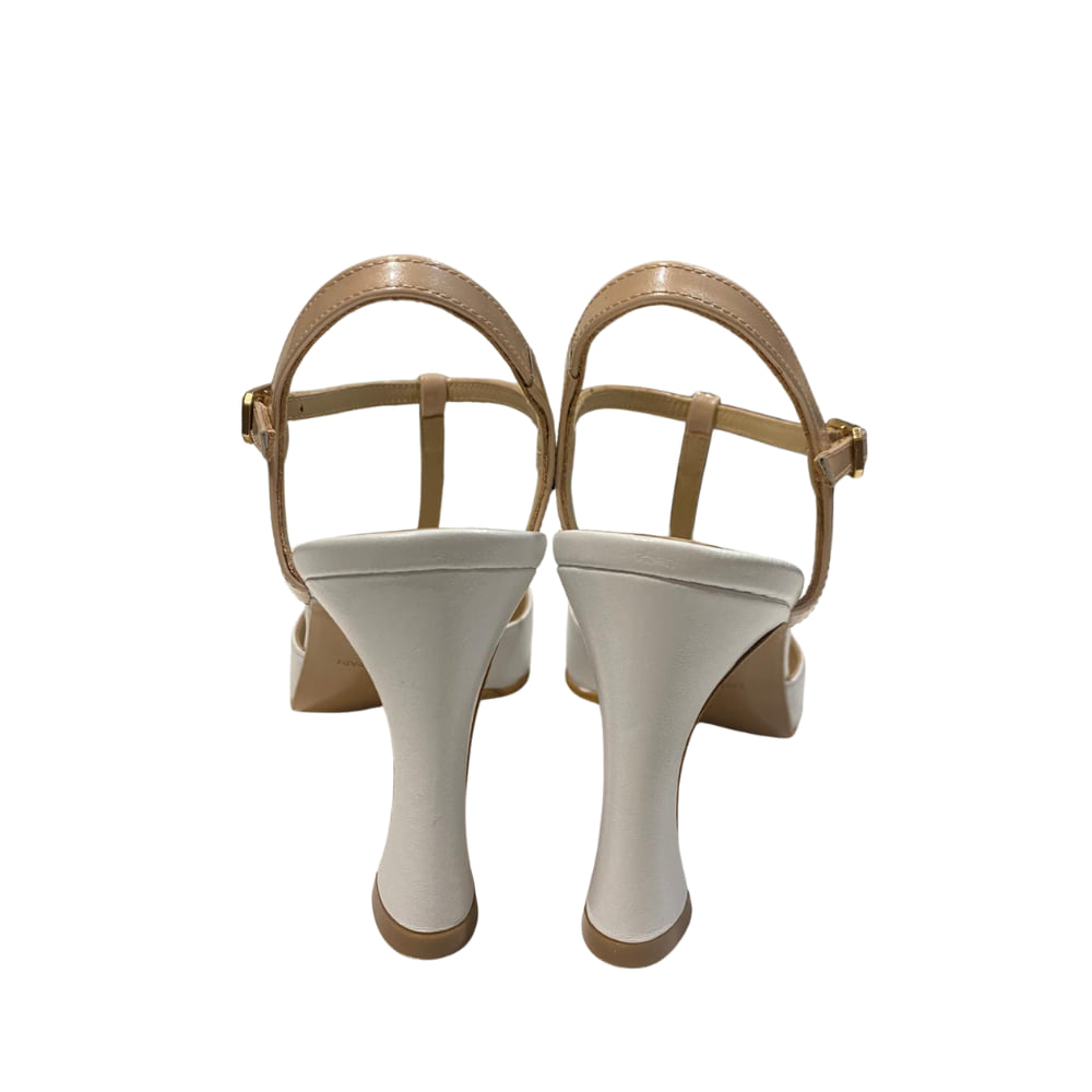 Zapato bicolor en blanco y nude JONI trasera