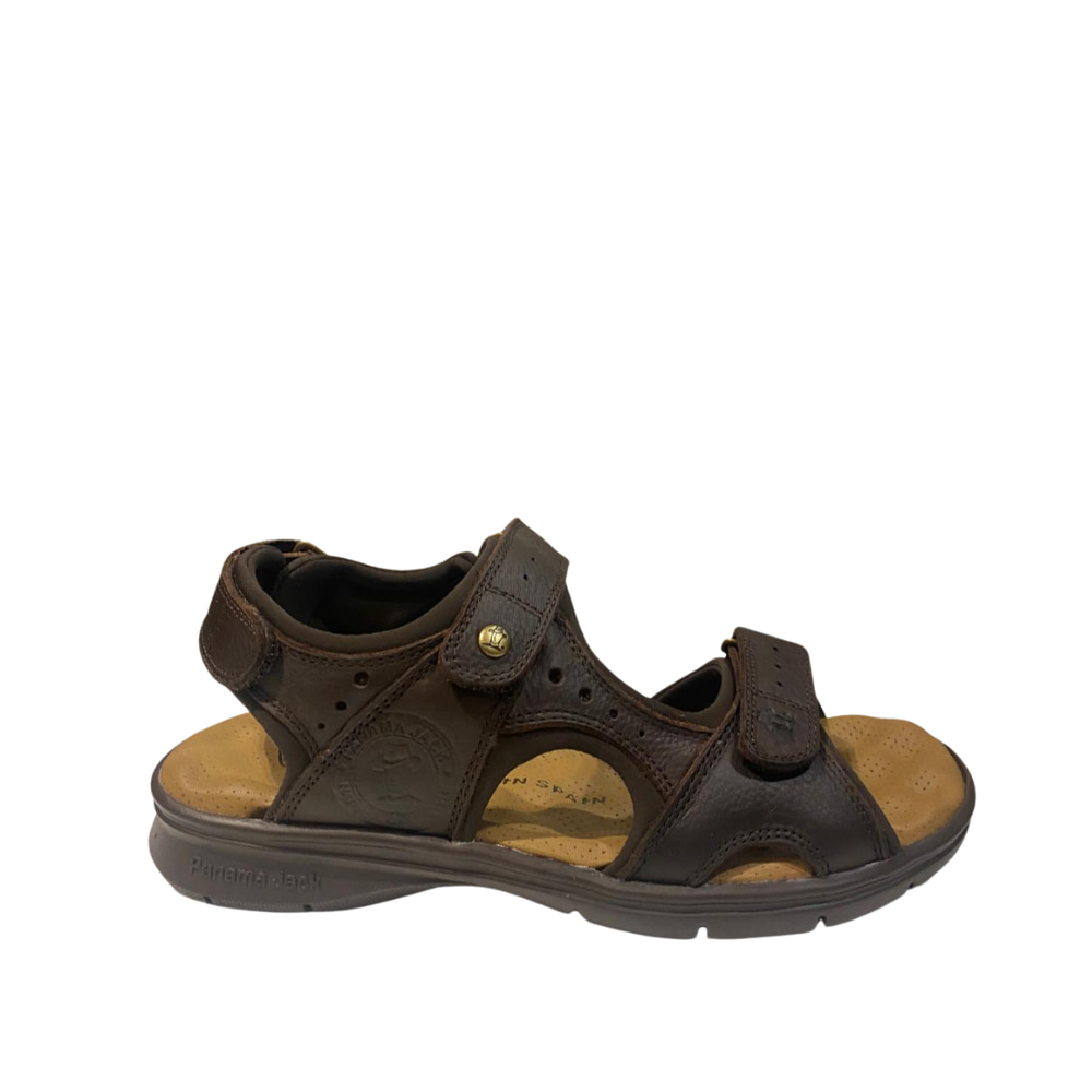 Sandalia con tira ajustable para hombre marron