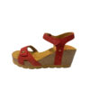 Sandalia de cuña en velour rojo Julia